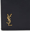 Monogram Leather Gold Zipper Card Wallet Black - SAINT LAURENT - BALAAN 6