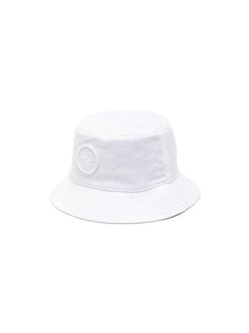 24Ss Kids Stone Island Hat Cap Stone Island 801690365 V0001 White White - STONE ISLAND - BALAAN 1