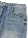 Destroyed Wide JeansMid Blue Destroyed Wide Jeans Mid Blue - PHOS333 - BALAAN 3