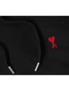 Heart Logo Cotton Hoodie Black - AMI - BALAAN 3