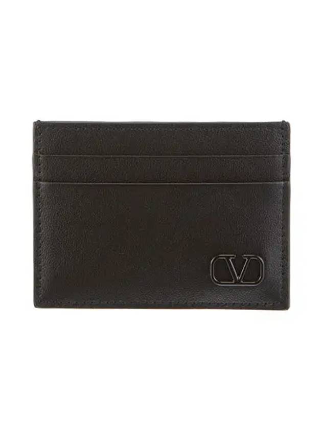 V Logo Signature Card Wallet Black - VALENTINO - BALAAN 3