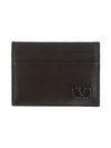 V Logo Signature Card Wallet Black - VALENTINO - BALAAN 3