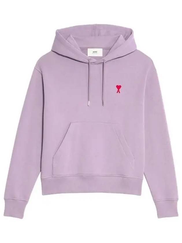 Small Heart Logo Cotton Hoodie Purple - AMI - BALAAN.