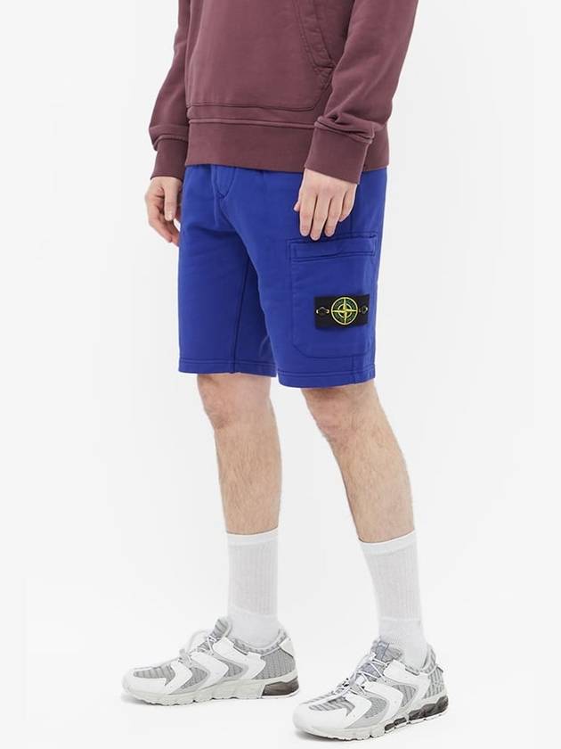 Men's Wappen Patch Bermuda Shorts Bright Blue - STONE ISLAND - BALAAN 4