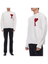 Intarsia Big Heart Logo Wool Knit Top Ivory - AMI - BALAAN 3