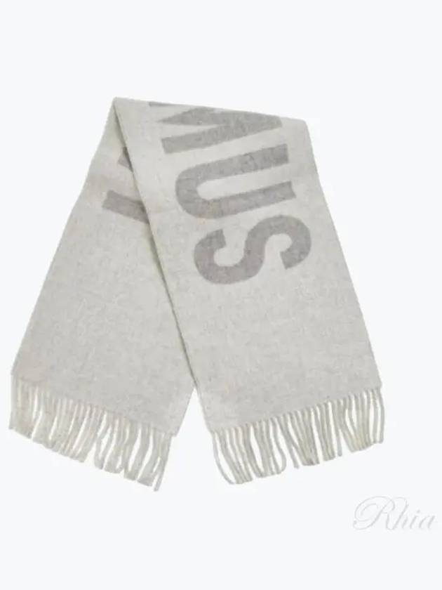 Lecharpe Fringe Logo Virgin Wool Muffler Grey - JACQUEMUS - BALAAN 2