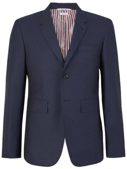 Super 120S Wool Twill Classic Jacket Dark Blue - THOM BROWNE - BALAAN 2