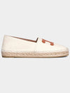 Women's Triomphe Logo Patch Flat Espadrilles Cream - CELINE - BALAAN 5