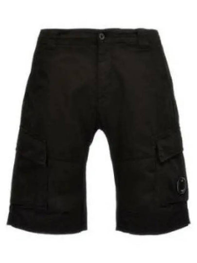 Stretch Satin Cargo Shorts Black - CP COMPANY - BALAAN 2