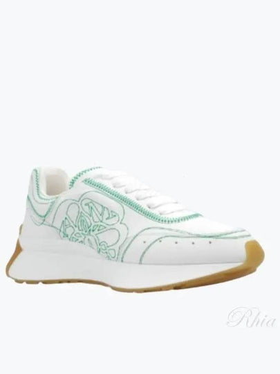 Sprint Runner Low Top Sneakers White Green - ALEXANDER MCQUEEN - BALAAN 2