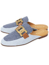 Metal Logo Denim Flat Mule Blue - TOD'S - BALAAN 2