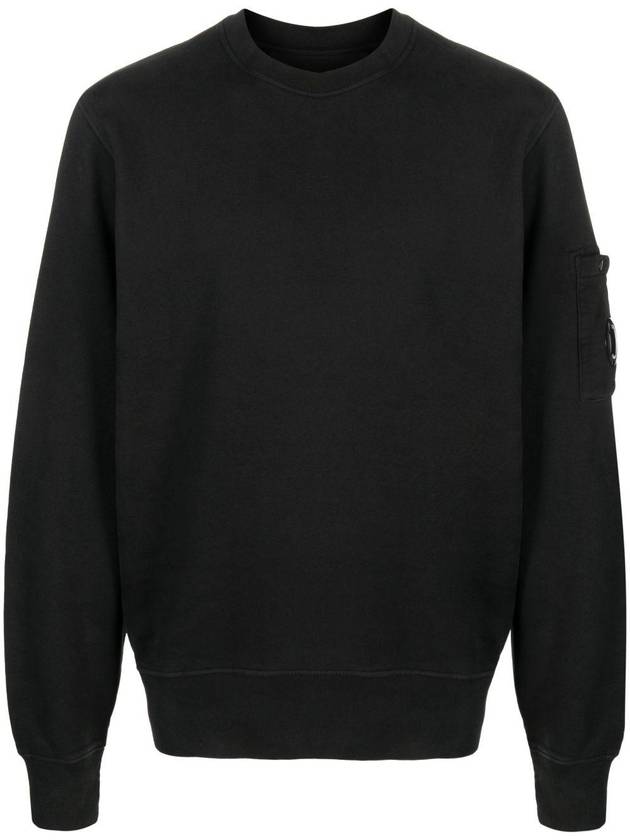 Lens Wappen Cotton Sweatshirt Black - CP COMPANY - BALAAN 5