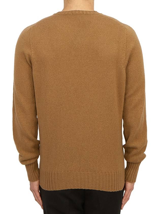 Crew Neck Lambswool Knit Top Brown - DRUMOHR - BALAAN 5