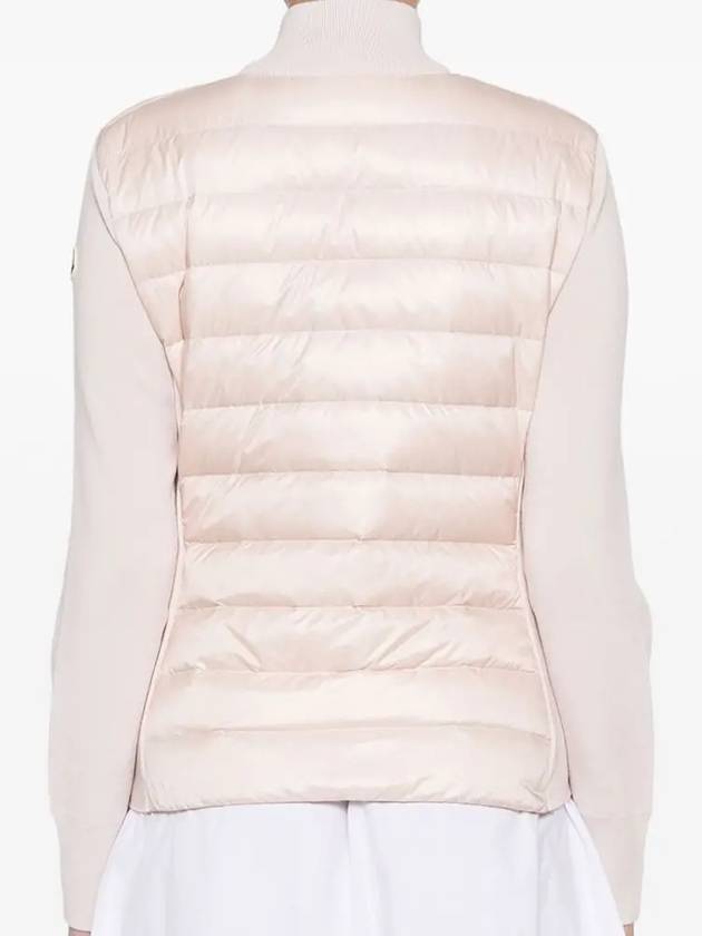 Logo Padded Wool Cardigan Pink - MONCLER - BALAAN 5