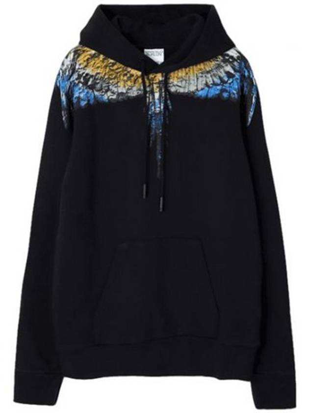 Icon Wings Drawstring Cotton Hoodie Black - MARCELO BURLON - BALAAN 2