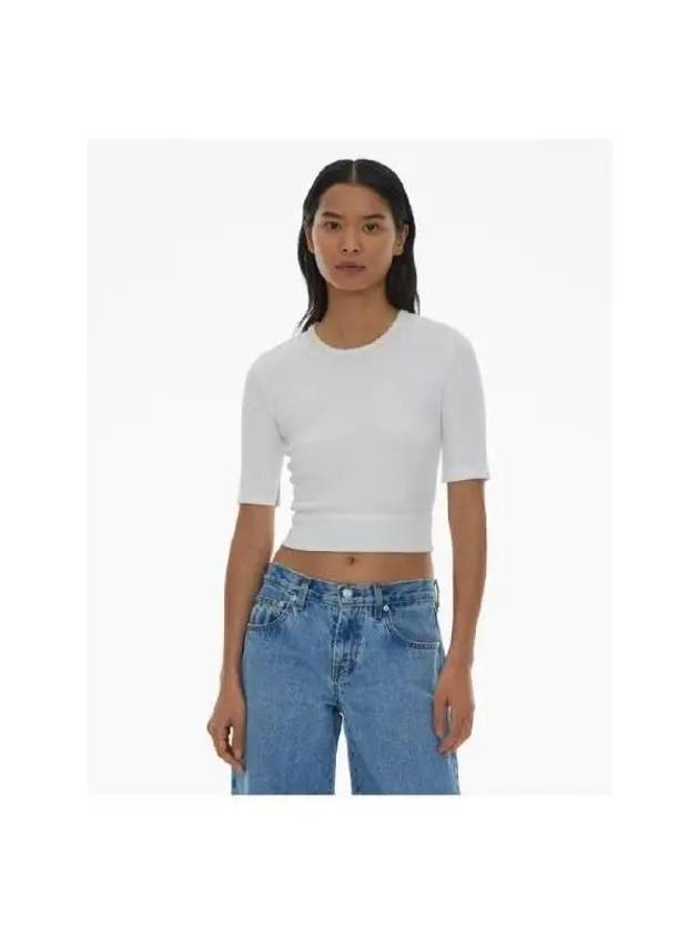 Slim fit cropped rib top N02HW504 C7J - HELMUT LANG - BALAAN 3