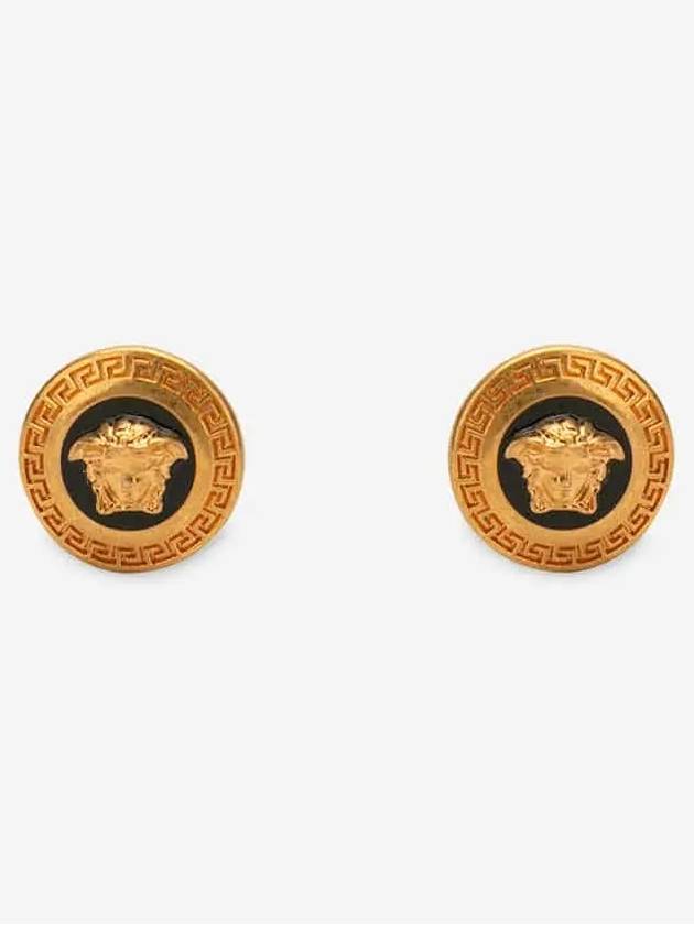 Greca Medusa Earrings Black Gold - VERSACE - BALAAN 3