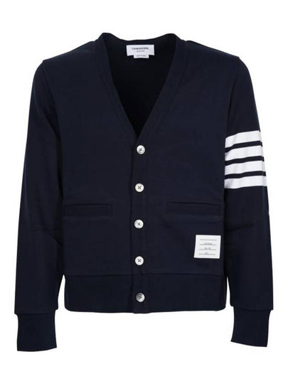 Classic V-Neck 4 Bar Stripe Cardigan Navy - THOM BROWNE - BALAAN 2