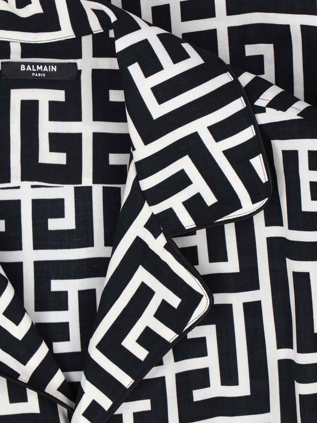 Monogram Print Short Sleeve Shirt Black - BALMAIN - BALAAN 6