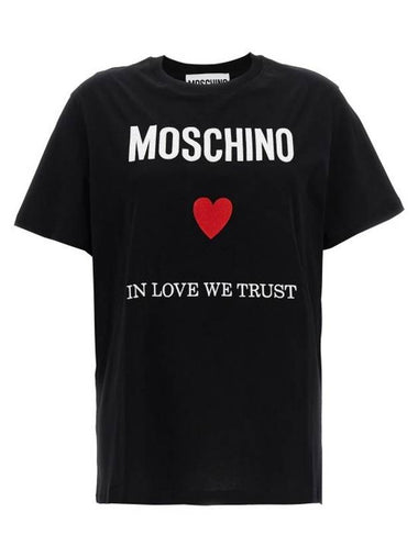 Short Sleeve T-Shirt J070305412555 Black - MOSCHINO - BALAAN 1