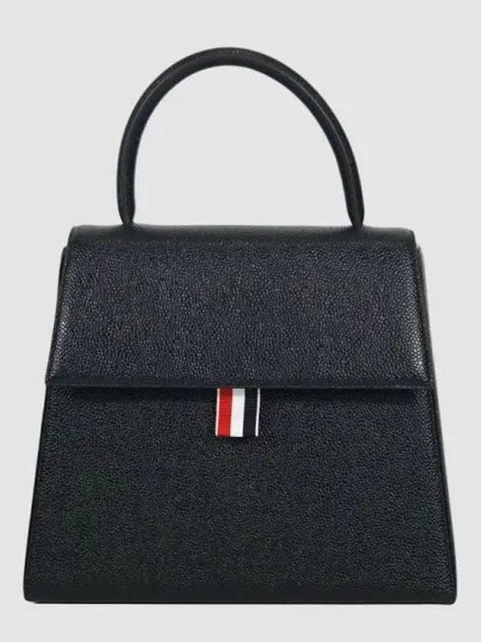 Trapeze Leather Tote Bag Black - THOM BROWNE - BALAAN 2