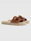 Interlocking G Cutout Slide Slippers Brown - GUCCI - BALAAN 5