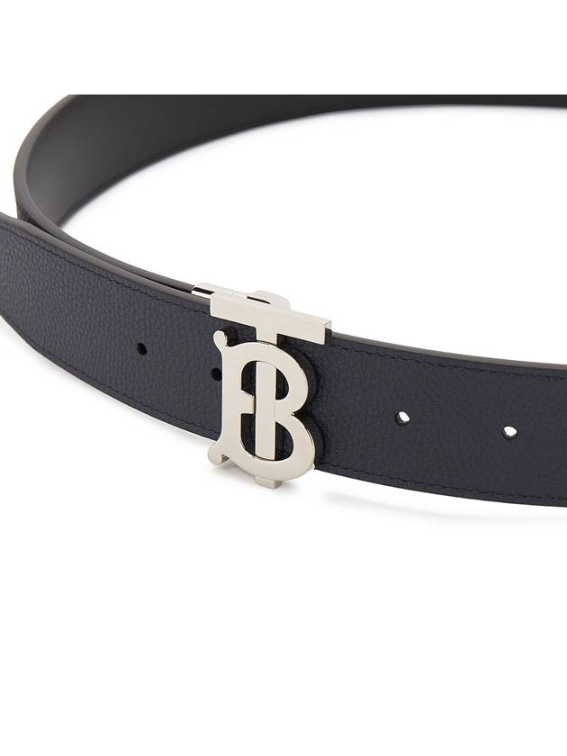 Reversible Monogram Leather Belt Navy - BURBERRY - BALAAN 8