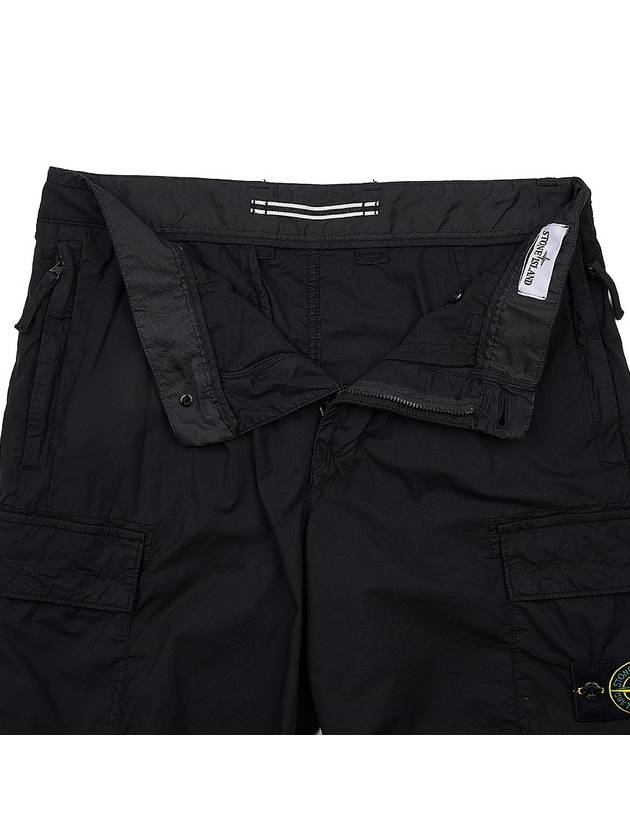 Light Stretch Cotton Bermuda Shorts Black - STONE ISLAND - BALAAN 7