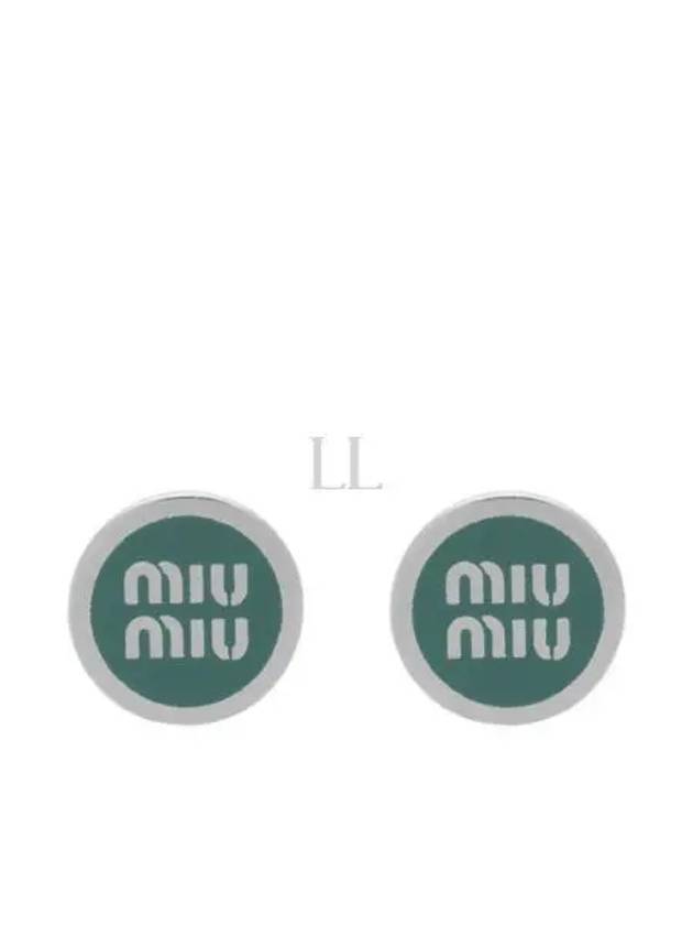 Enameled Metal Earrings Aqua Marina Blue - MIU MIU - BALAAN 2