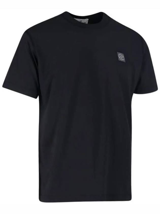 Pisato Effect Logo Patch Short Sleeve T-Shirt Black - STONE ISLAND - BALAAN 5