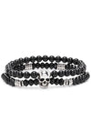 Skull Double Layered Agate Beads Bracelet Black - ALEXANDER MCQUEEN - BALAAN 2