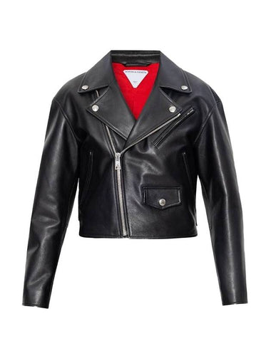 Leather Biker Jacket Black - BOTTEGA VENETA - BALAAN 1