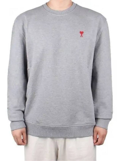 Small Heart Logo Sweatshirt Grey - AMI - BALAAN 2