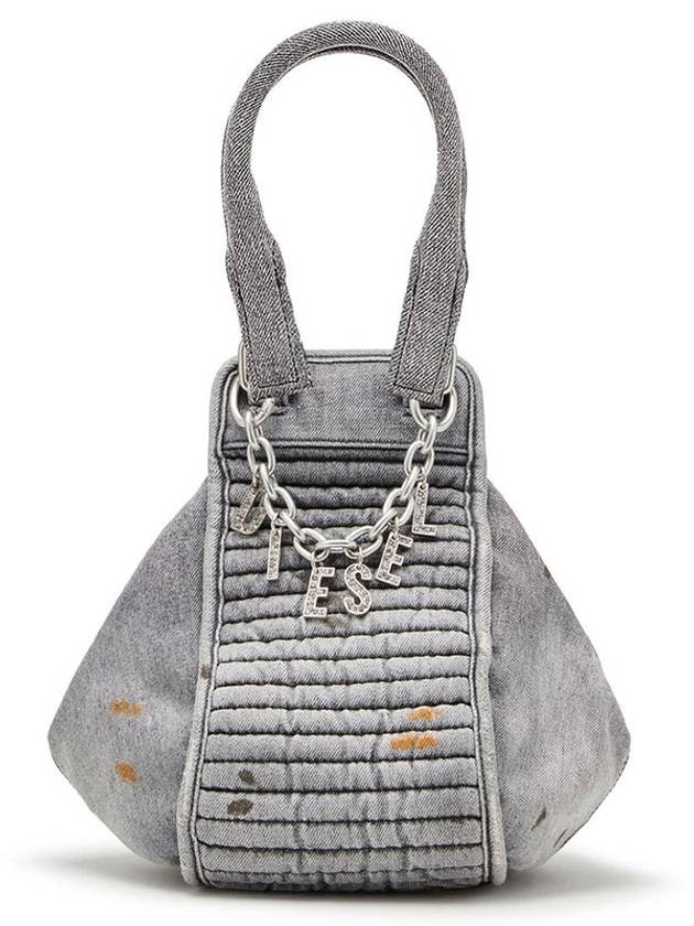 Women's D-Vina Small Solarize Denim Tote Bag Black - DIESEL - BALAAN 2