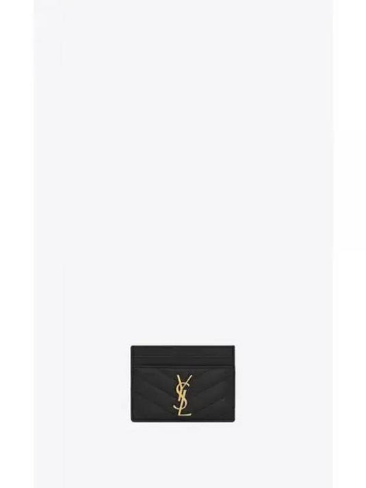 Cassandre Matelasse Lambskin Card Wallet Black - SAINT LAURENT - BALAAN 2