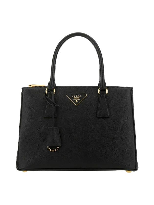 Galleria Saffiano Double Zipper Medium Tote Bag Black - PRADA - BALAAN 1