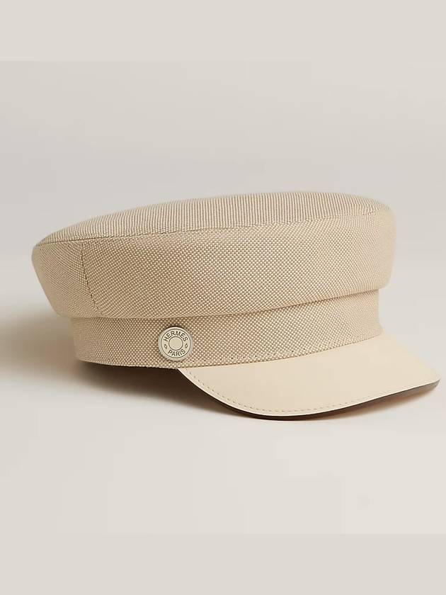 Hermes Hat Deauville Plain Air Cap Calfskin Cotton Beige - CHANEL - BALAAN 7