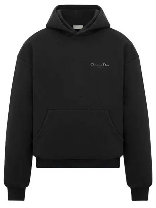 Logo Print Cotton Hoodie Black - DIOR - BALAAN 1