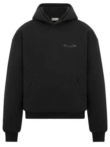 Logo Print Cotton Hoodie Black - DIOR - BALAAN 1