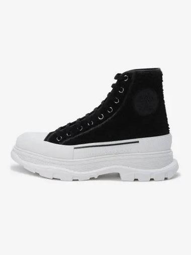 Shearling Tread Slick High Top Sneakers Black - ALEXANDER MCQUEEN - BALAAN 1