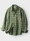 Breed Wrinkle Check Shirt Khaki - INDUST - BALAAN 5