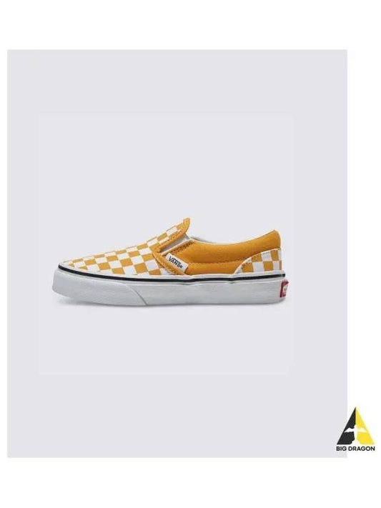 KIDS Classic Slip On Color THEORY Checkerboard Golden Glow VN0005WWLSV1 - VANS - BALAAN 1