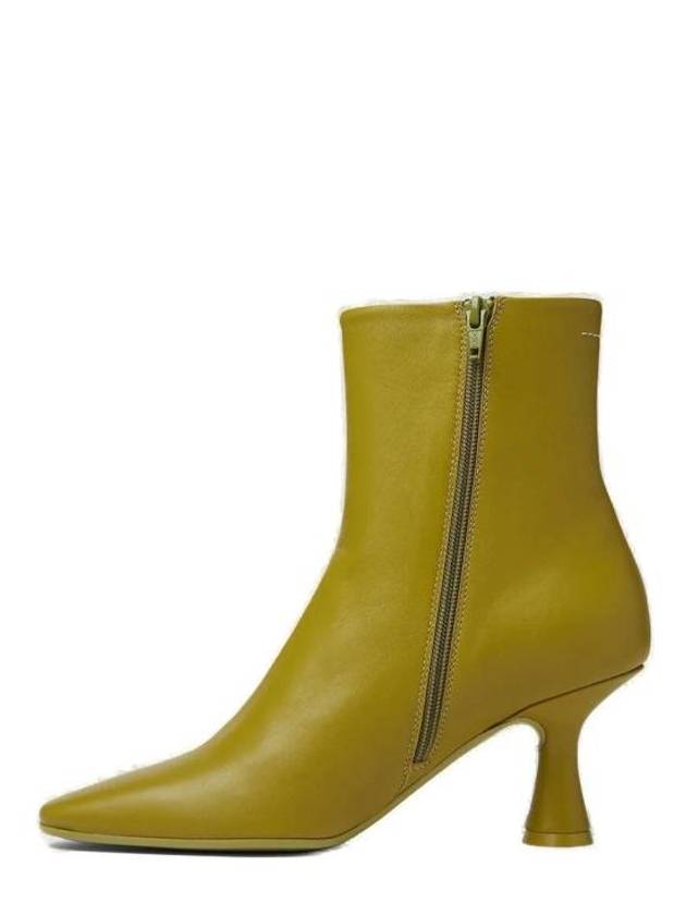 Leather Pointed Heel Chelsea Boots Olive Green - MAISON MARGIELA - BALAAN 3