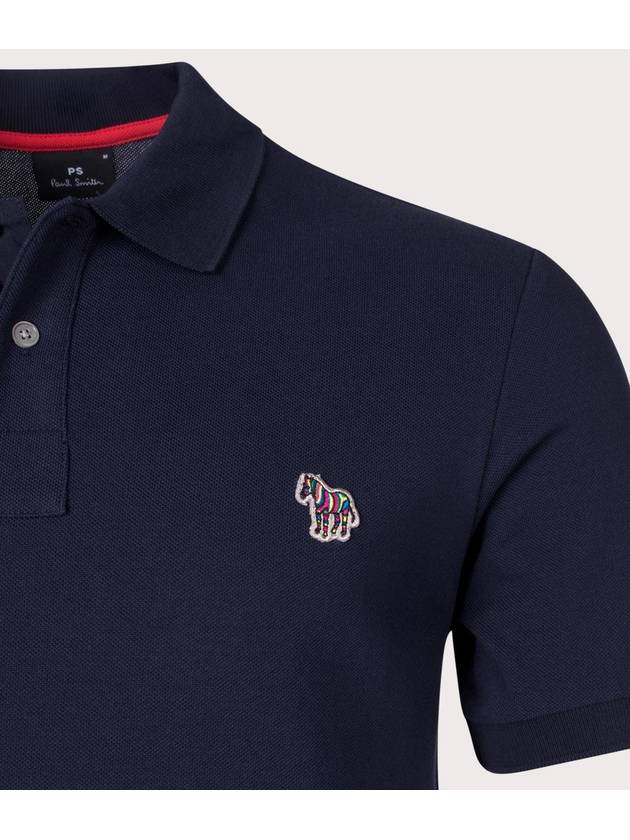 Regular Fit Zebra Logo Short Sleeve Polo Shirt Navy - PAUL SMITH - BALAAN 3