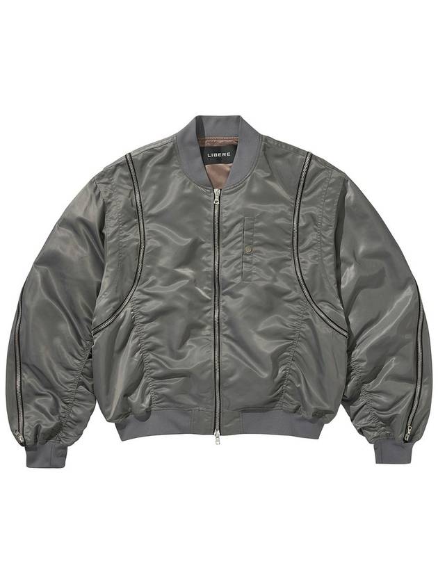 CURVED MA 1 JACKET GRAY - LIBERE - BALAAN 1