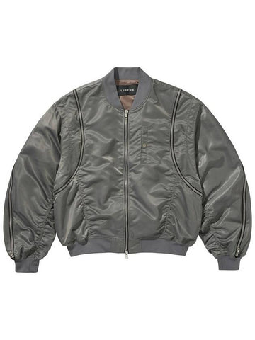 CURVED MA 1 JACKET GRAY - LIBERE - BALAAN 1