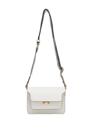 Mini Saffiano Leather Trunk Shoulder Bag Limestone - MARNI - BALAAN 1