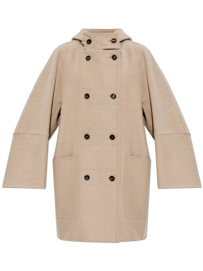 Women s Arturo Hooded Button Up Coat Jacket Beige - MAX MARA - BALAAN 2