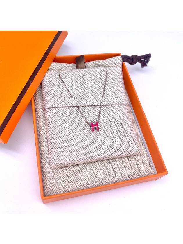 Mini Pop H Pendant Necklace Rose Extreme - HERMES - BALAAN 5