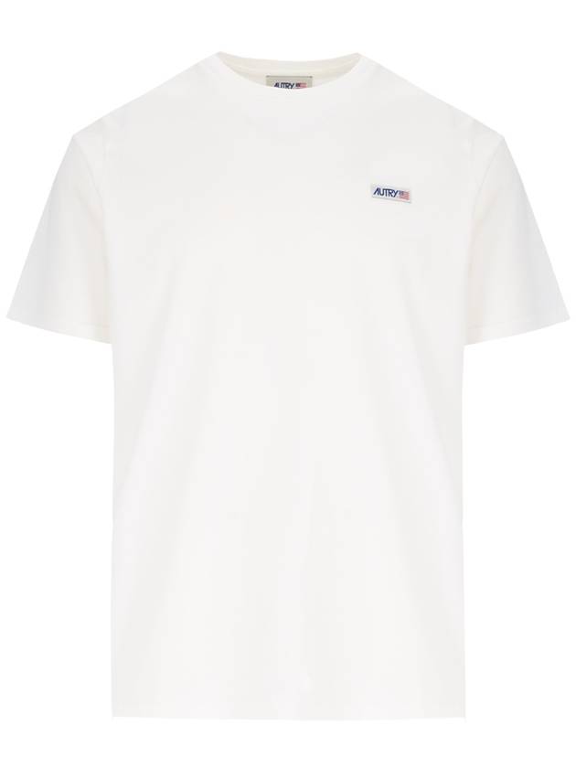 Label Cotton Short Sleeve T Shirt White - AUTRY - BALAAN 2